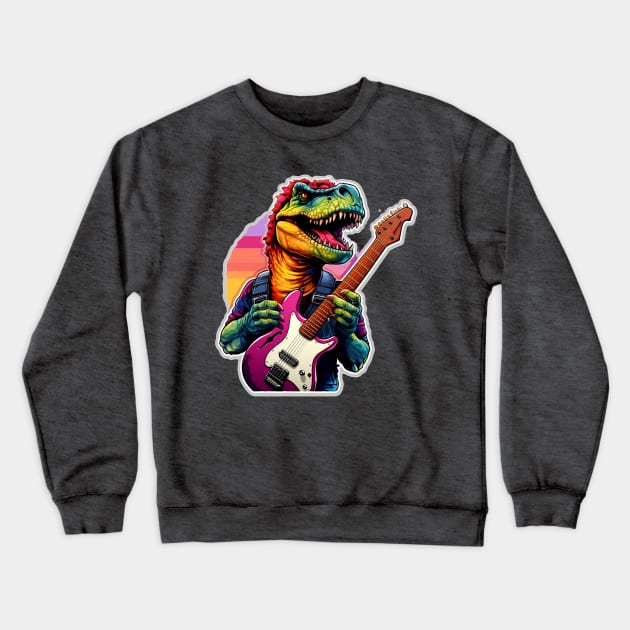 Dinosaur T-Rex Music Crewneck Sweatshirt by Macotico